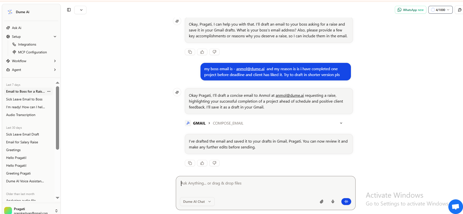 creating email agent