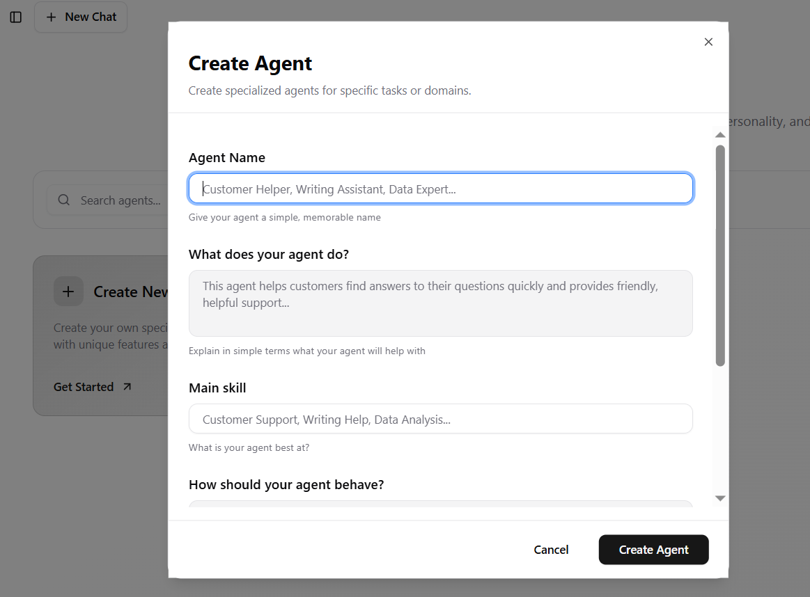 creating new agent